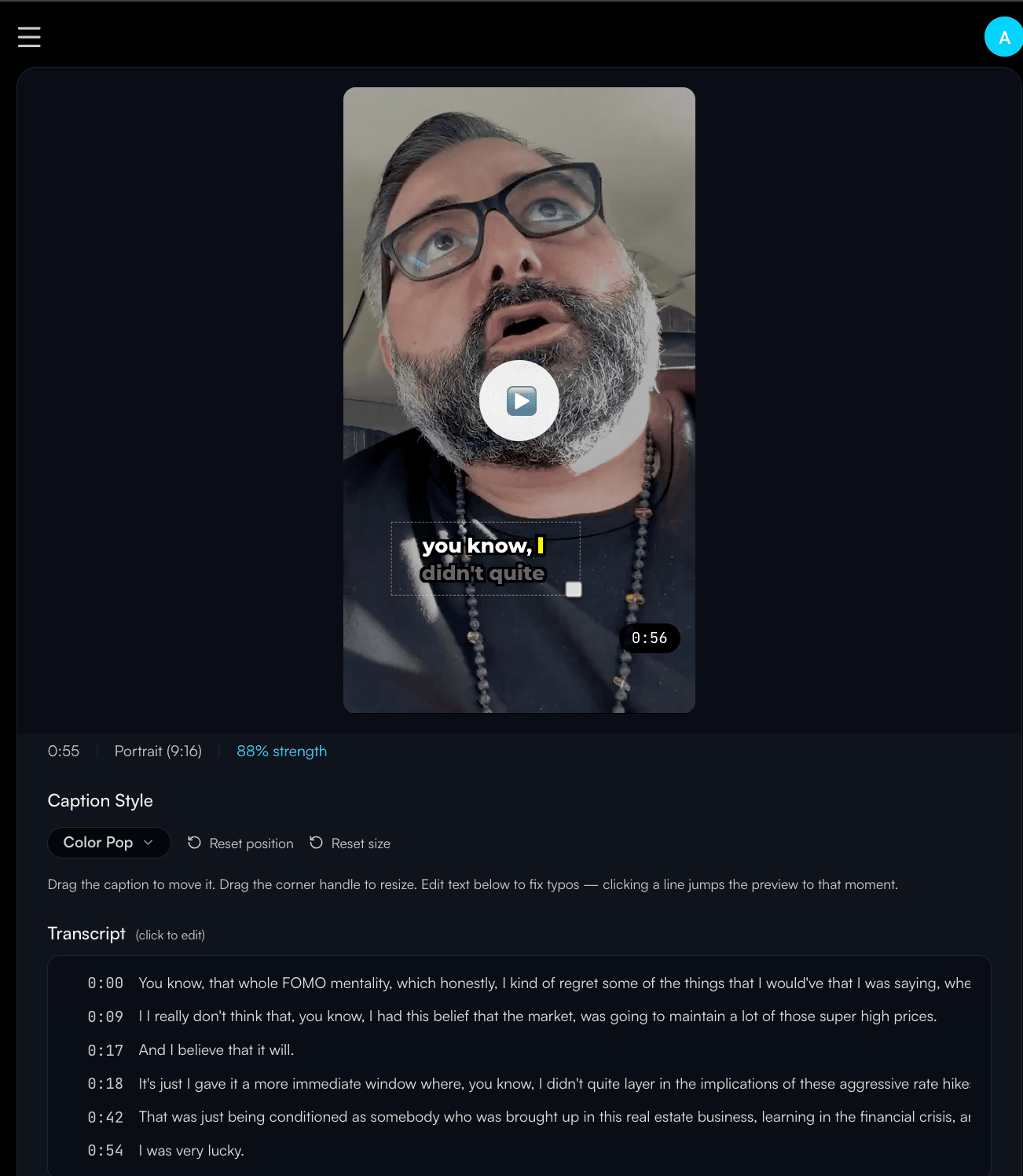 Clip editor on a phone